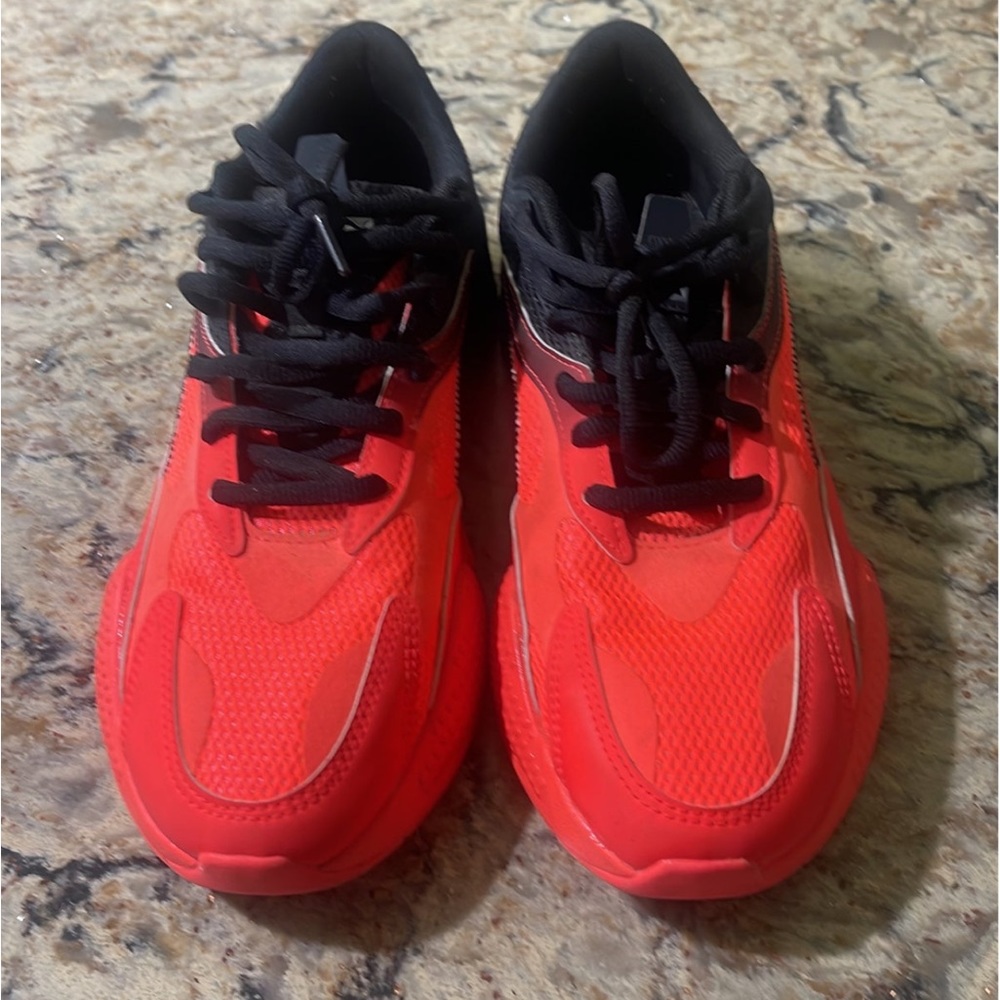 Orange and Black Puma shoes RS-X